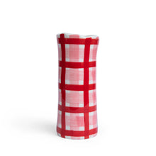 Load image into Gallery viewer, Pink &amp; Red Gingham Vase