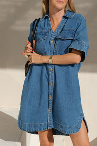 Sammy Relaxed Shirt Dress | Fresh Indigo