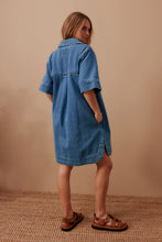 Load image into Gallery viewer, Sammy Relaxed Shirt Dress | Fresh Indigo