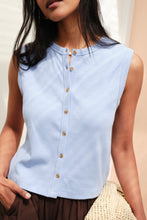 Load image into Gallery viewer, Lyla Button Through Rib Tank | Sky Blue