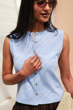 Load image into Gallery viewer, Lyla Button Through Rib Tank | Sky Blue
