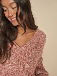 Jaylin V-neck Knit Rosette