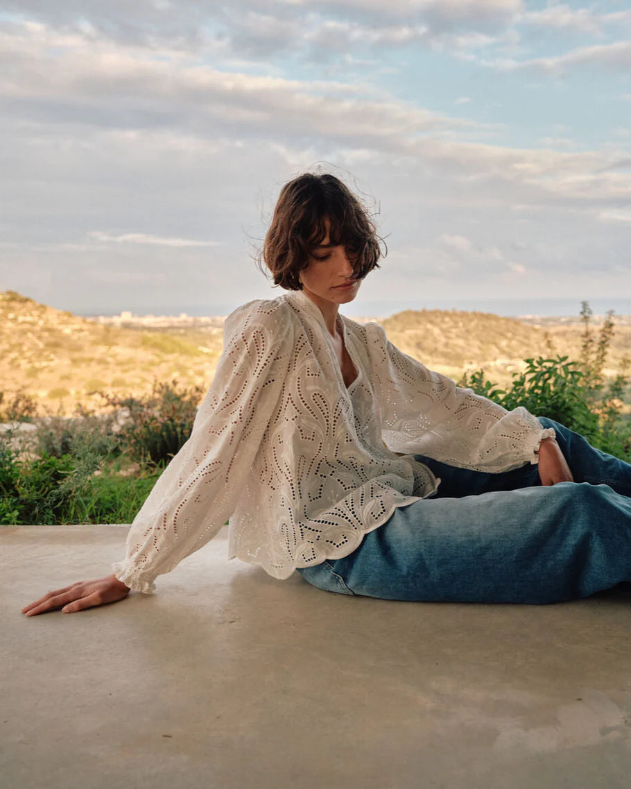 Tazzin Caza Blouse | White