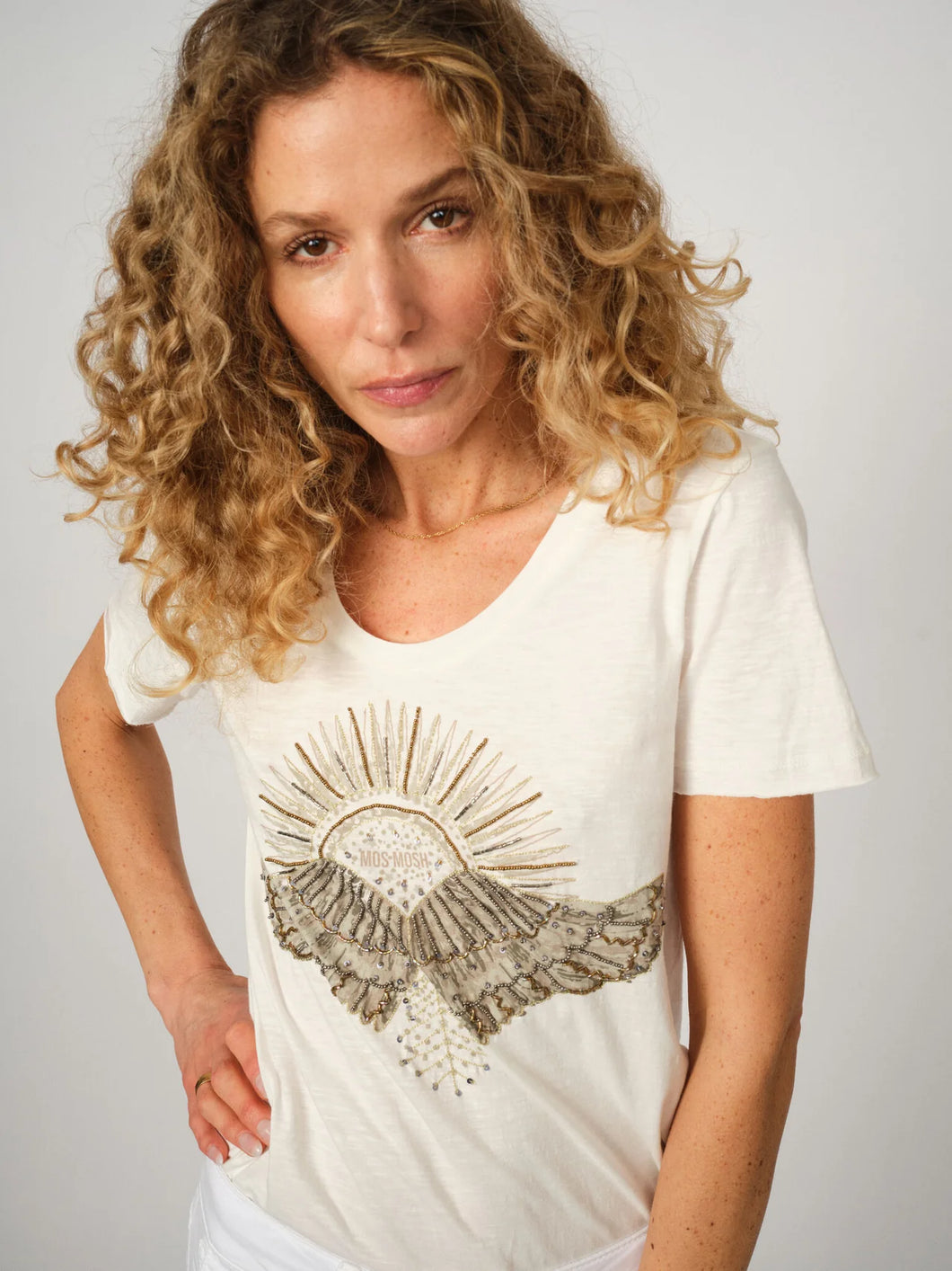 Nadine SS Deco Tee | Celadon Tint