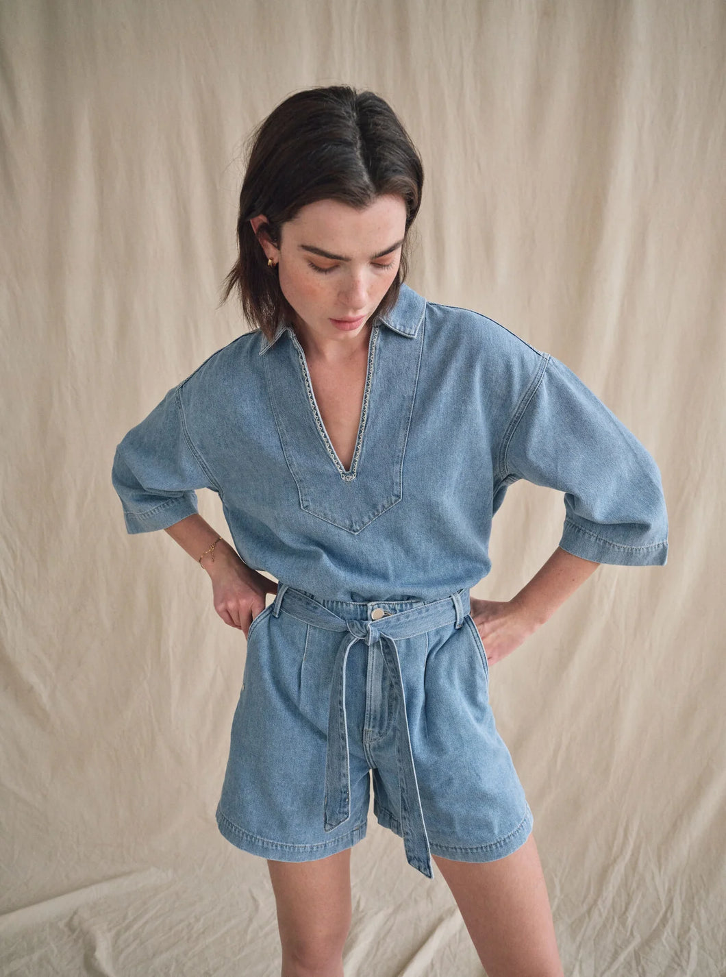Meggi Denim Shorts | Light Blue