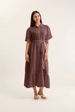Load image into Gallery viewer, Emma Linen Dress In Choc