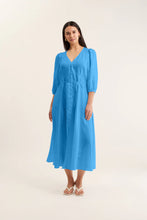 Load image into Gallery viewer, Maya Linen Dress in Cornflower