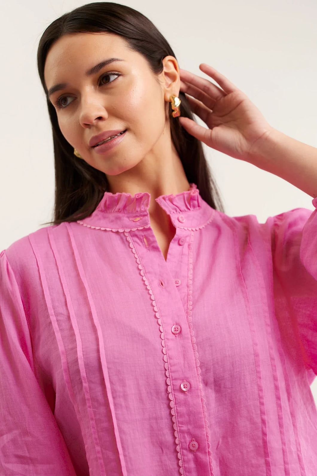 Paris Ramie Blouse In Lipstick