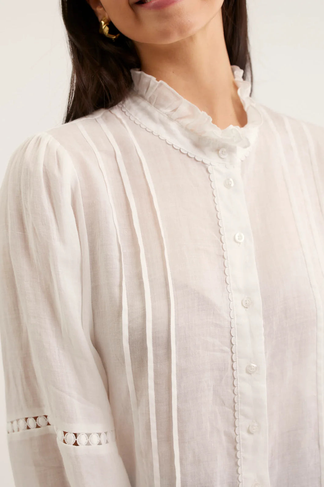 Paris Ramie Blouse In Ivory