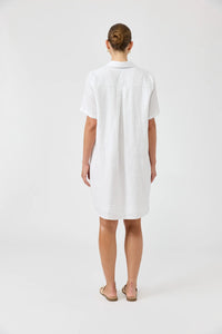 Studio Short Shirt Dress | White