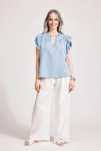 Load image into Gallery viewer, Melenia Denim Frill Top | Denim
