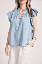 Load image into Gallery viewer, Melenia Denim Frill Top | Denim