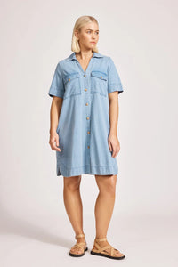 Melenia Denim Shirt Dress | Denim