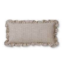 Load image into Gallery viewer, Ruffles Black Natural Stripe Cushion 35 x70cm