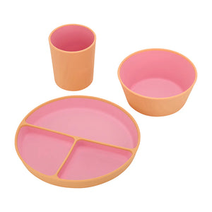 Silicone Two Tone Dinner Set | Pink