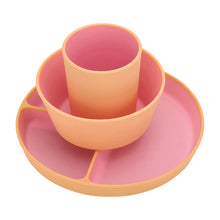 Load image into Gallery viewer, Silicone Two Tone Dinner Set | Pink