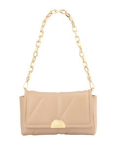 Sofia Quilted Shoulder Bag | Mink