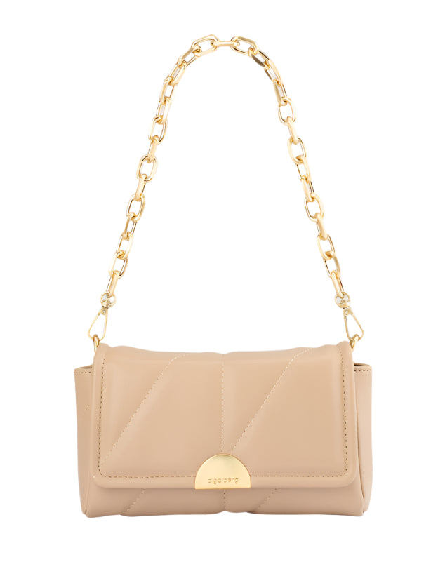 Sofia Quilted Shoulder Bag | Mink