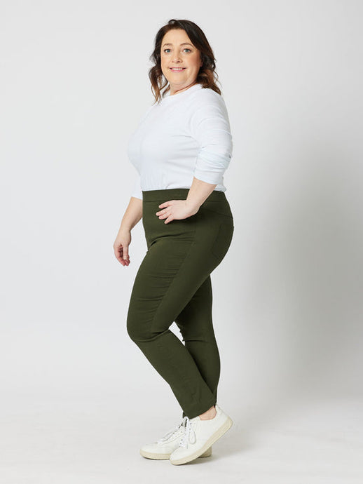 Mechanical Stretch Slim Leg Pant | Khaki