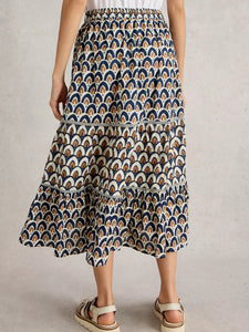 Ariel Mix Print Midi Skirt