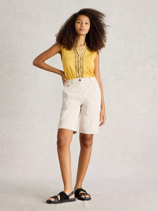 Hayley Organic Chino Short | Natural White