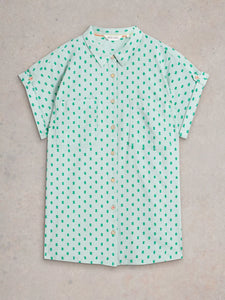 Ellie Organic Cotton Shirt | Green Multi