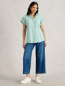 Ellie Organic Cotton Shirt | Green Multi