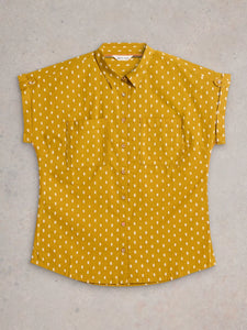 Ellie Organic Cotton Shirt | Mid Chartreuse