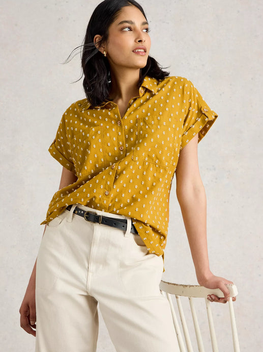 Ellie Organic Cotton Shirt | Mid Chartreuse