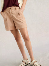 Load image into Gallery viewer, Mollie Combat Denim Shorts | Light Tan