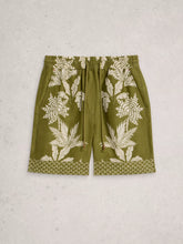 Load image into Gallery viewer, Belle Linen Tie Short | Green Print