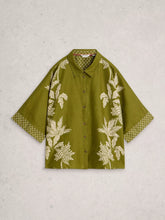 Load image into Gallery viewer, Cassie Linen Shirt | Green Print
