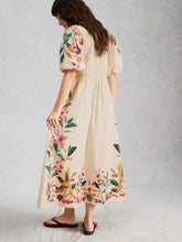 Load image into Gallery viewer, Maeve Embroidered Midi Dress | Ivory Multi