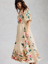 Load image into Gallery viewer, Maeve Embroidered Midi Dress | Ivory Multi