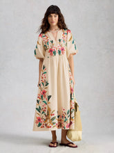 Load image into Gallery viewer, Maeve Embroidered Midi Dress | Ivory Multi