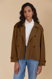 Freya Crop Trench | Toffee