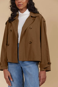 Freya Crop Trench | Toffee