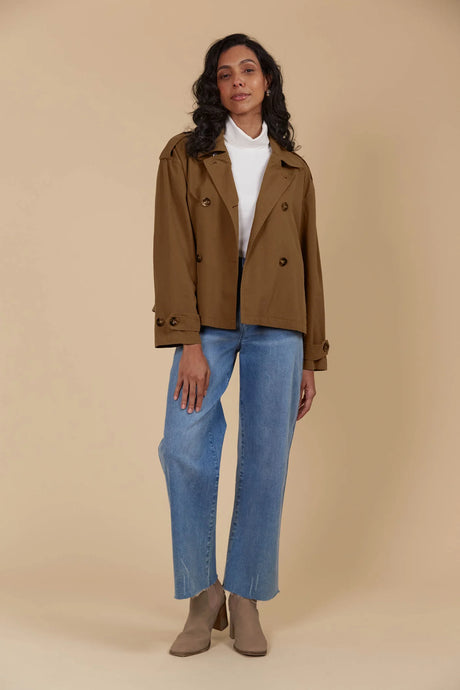 Freya Crop Trench | Toffee
