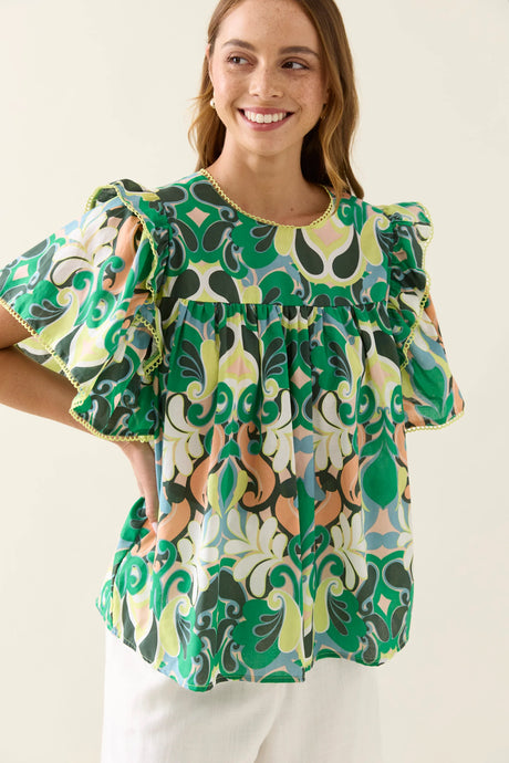 Aurora Frill Top | Paisley