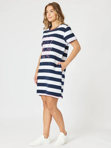 Love & Kisses Dress | Navy Pink