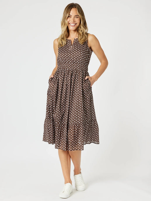 Get Spotty Midi Dress | Koko White