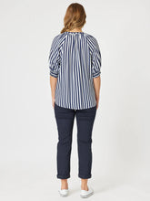Load image into Gallery viewer, Harlequin Stripe Top | Navy/White