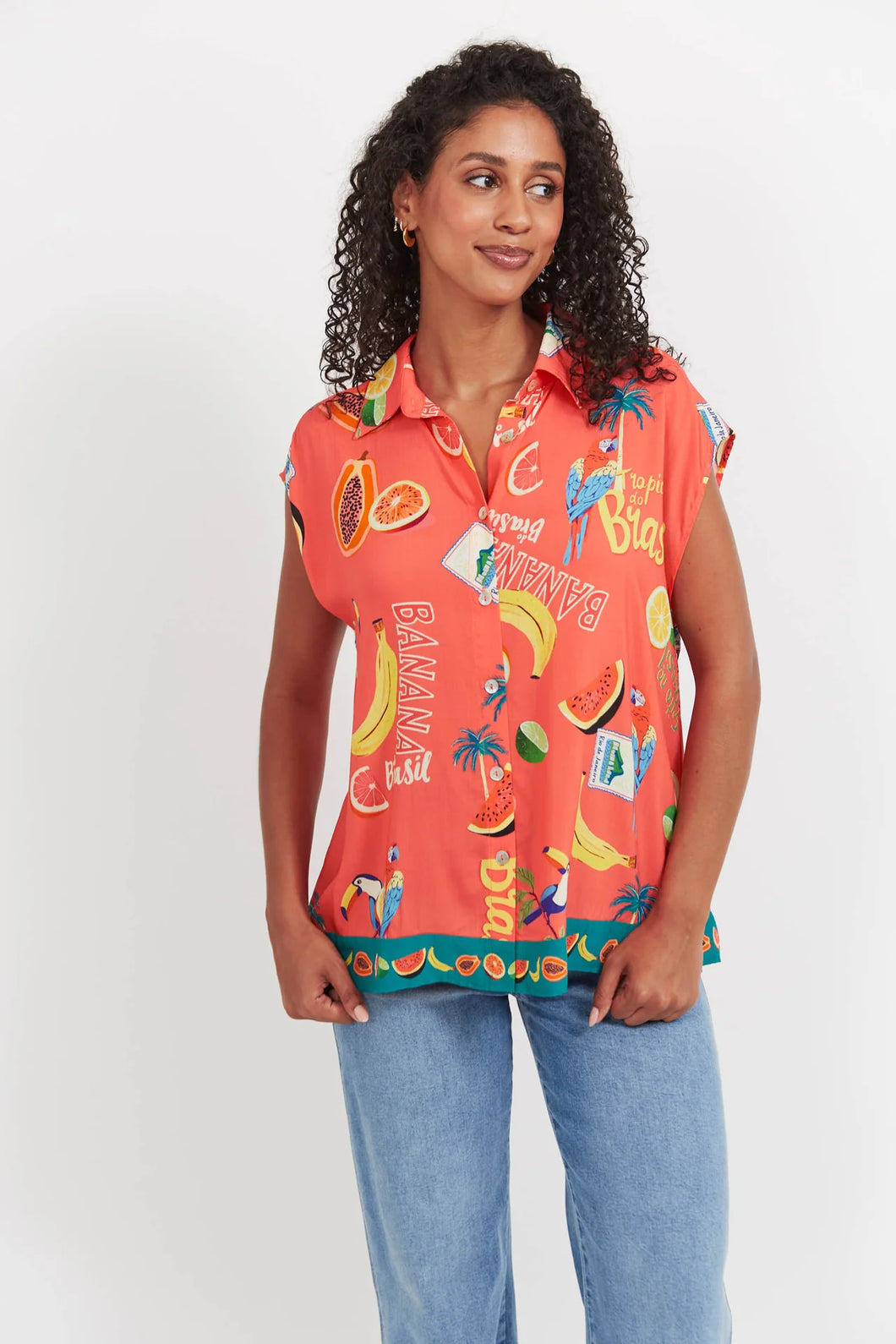 Cabana Sleeveless Shirt | Brasil Coral