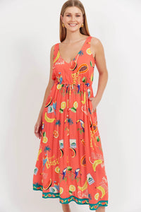Cabana Tie Dress | Brasil Coral