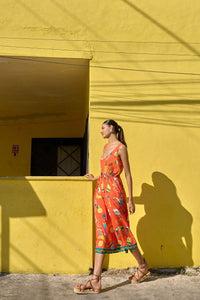 Cabana Tie Dress | Brasil Coral