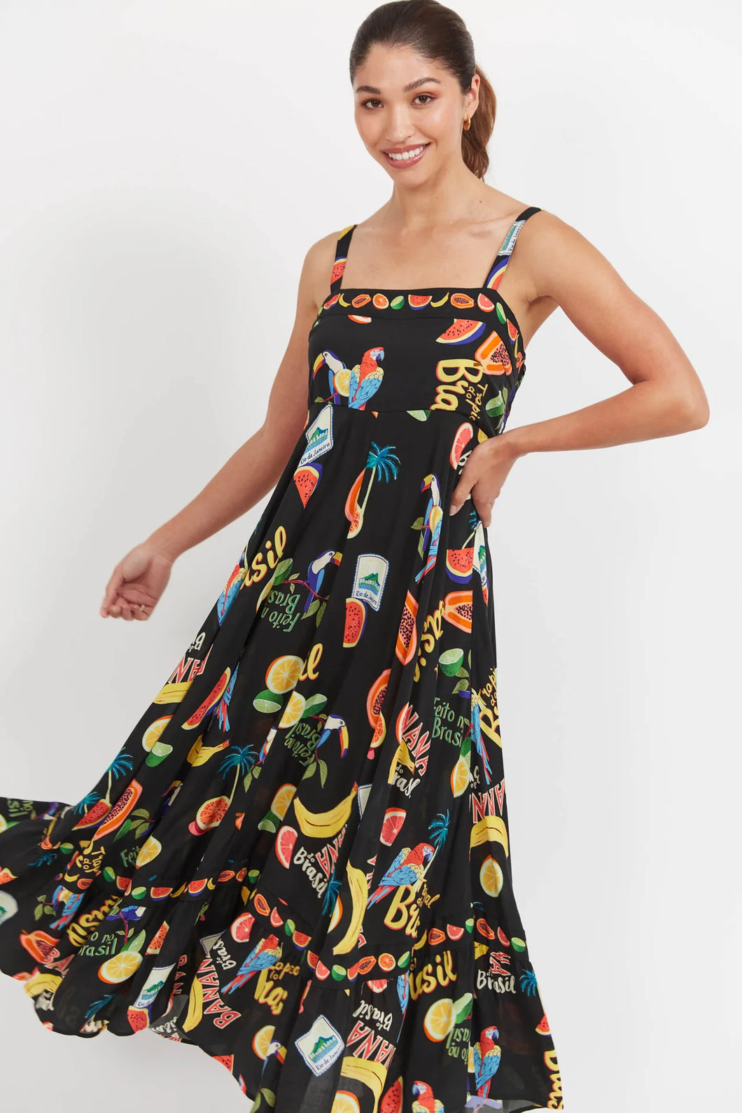 Cabana Tank Maxi Dress | Brasil Black