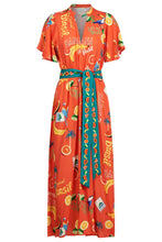 Load image into Gallery viewer, Cabana V Neck Dress | Brasil Coral
