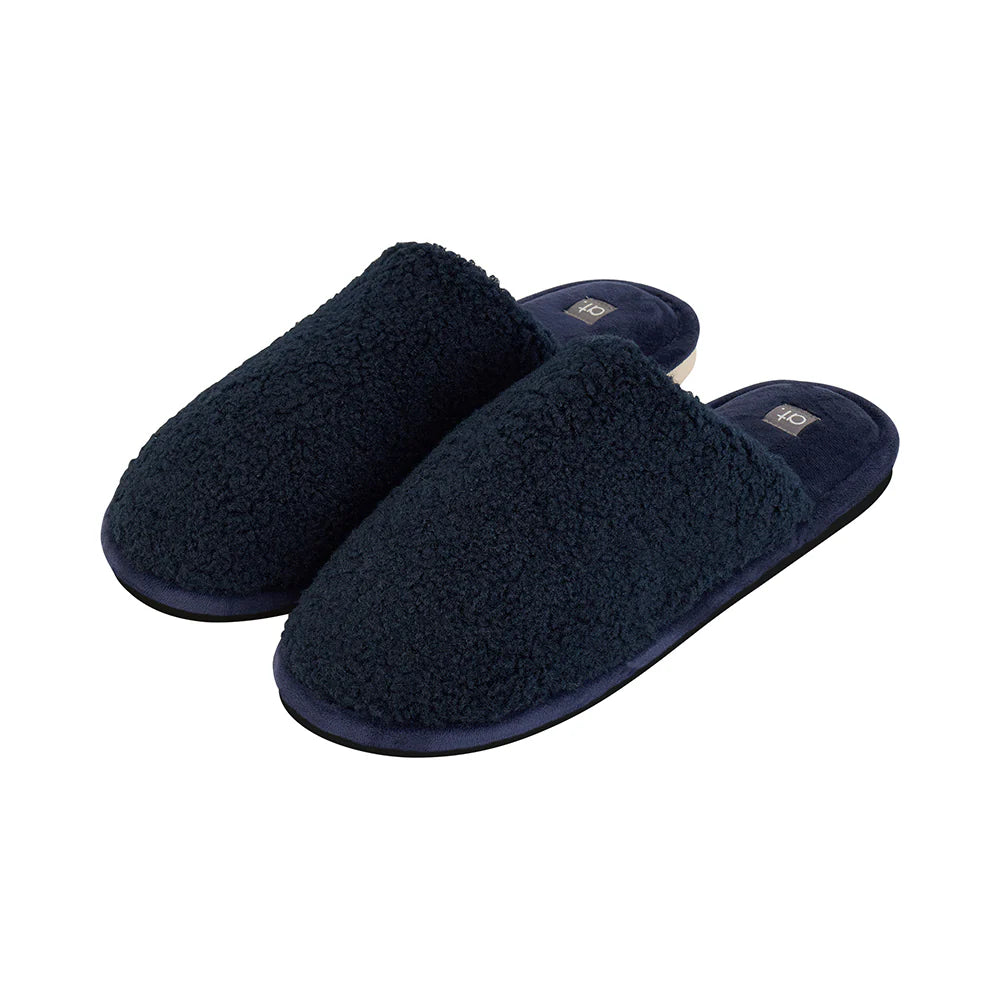 Cosy Men's Sherpa Slippers | Navy
