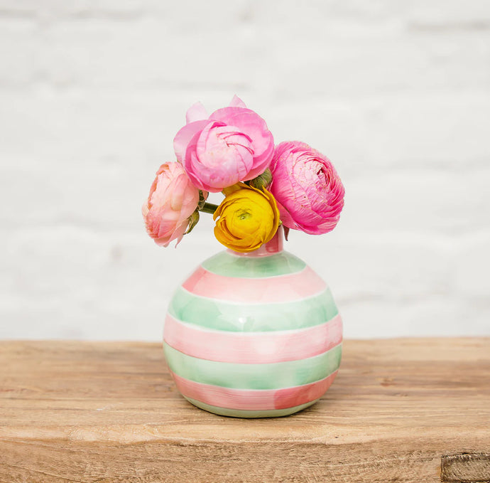 Round Bud Vase | Pink & Mint Green