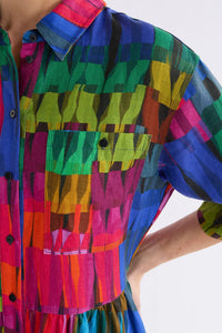 Linen Light Dress | Lind Dark Print